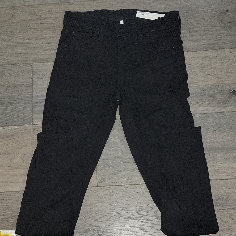Rag & Bone Black Cate Mid Rise Skinny Jeans